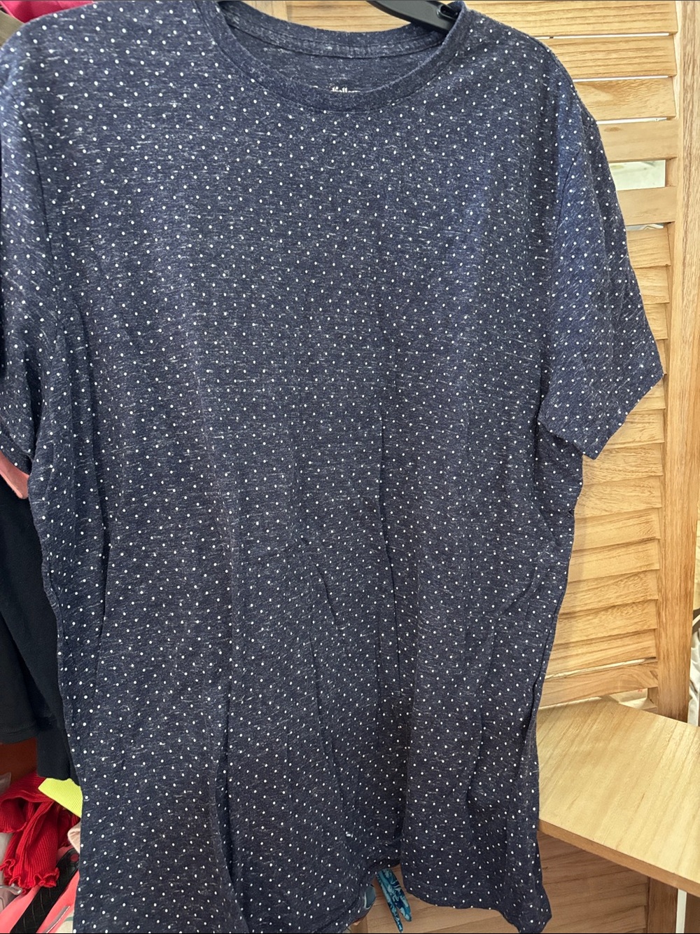 Goodfellow & Co Navy Short-Sleeve Crewneck with White Micro Dots XL